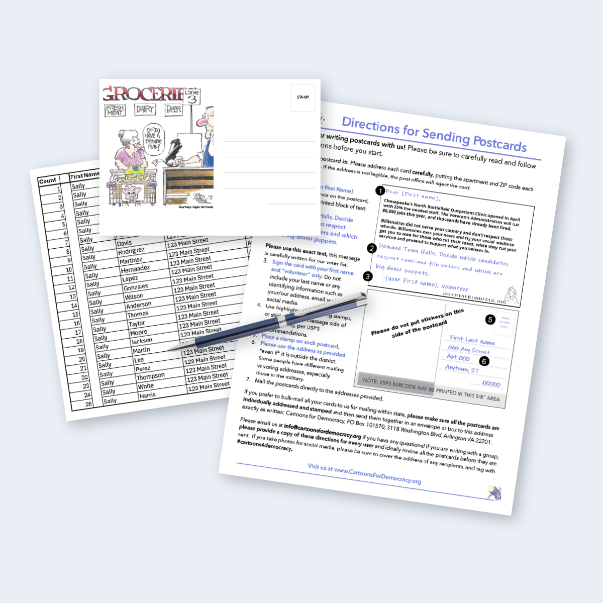 High Cost of Groceries Postcard & Address Kit