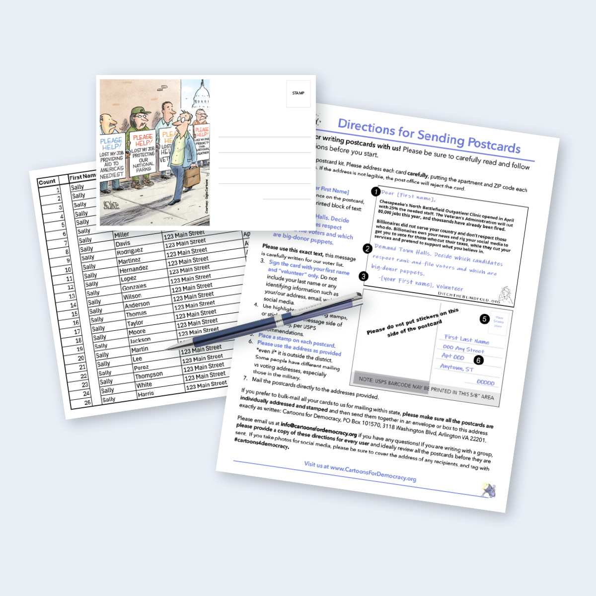 Unemployed Feds Postcard & Address Kit