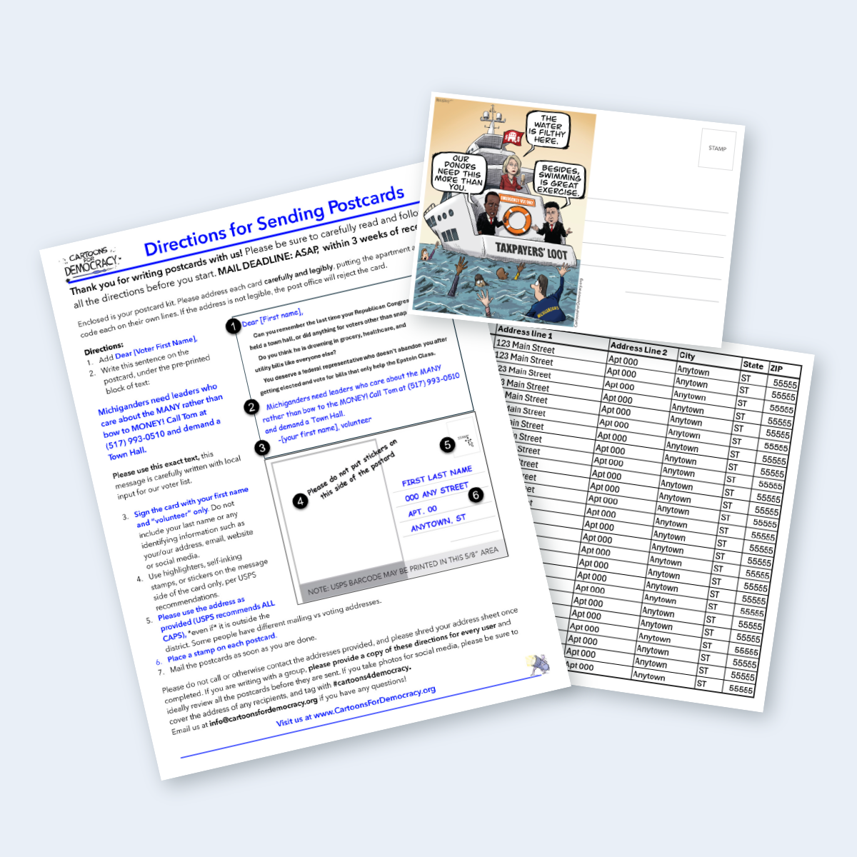 Go Blue Michigan MI-07 Postcard & Address Kit