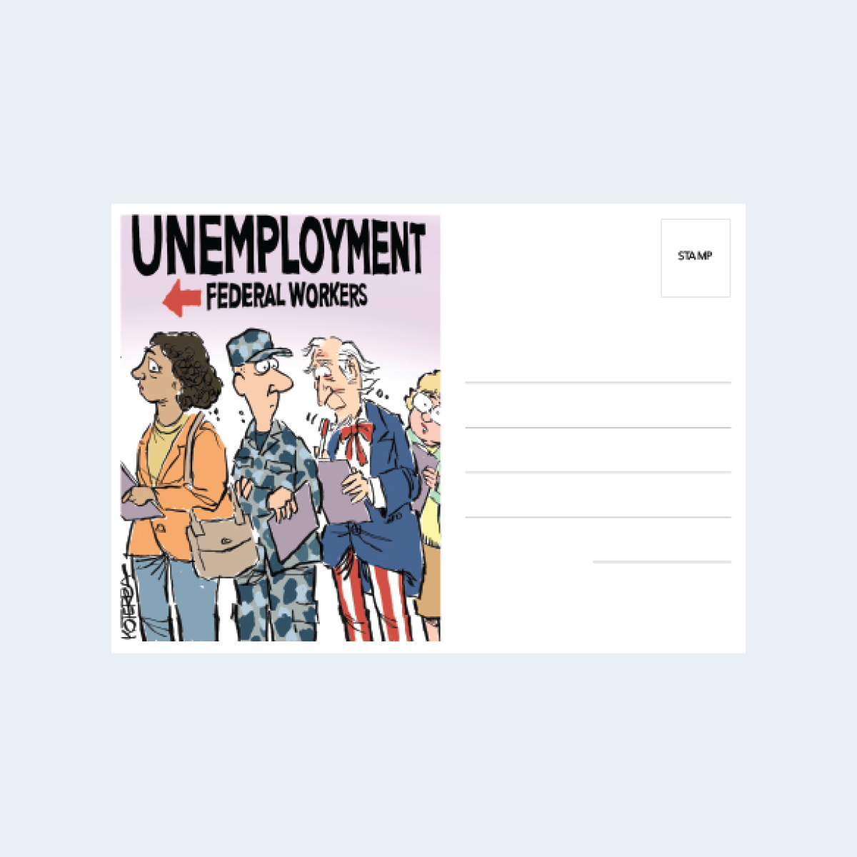 Fall in Line Postcard