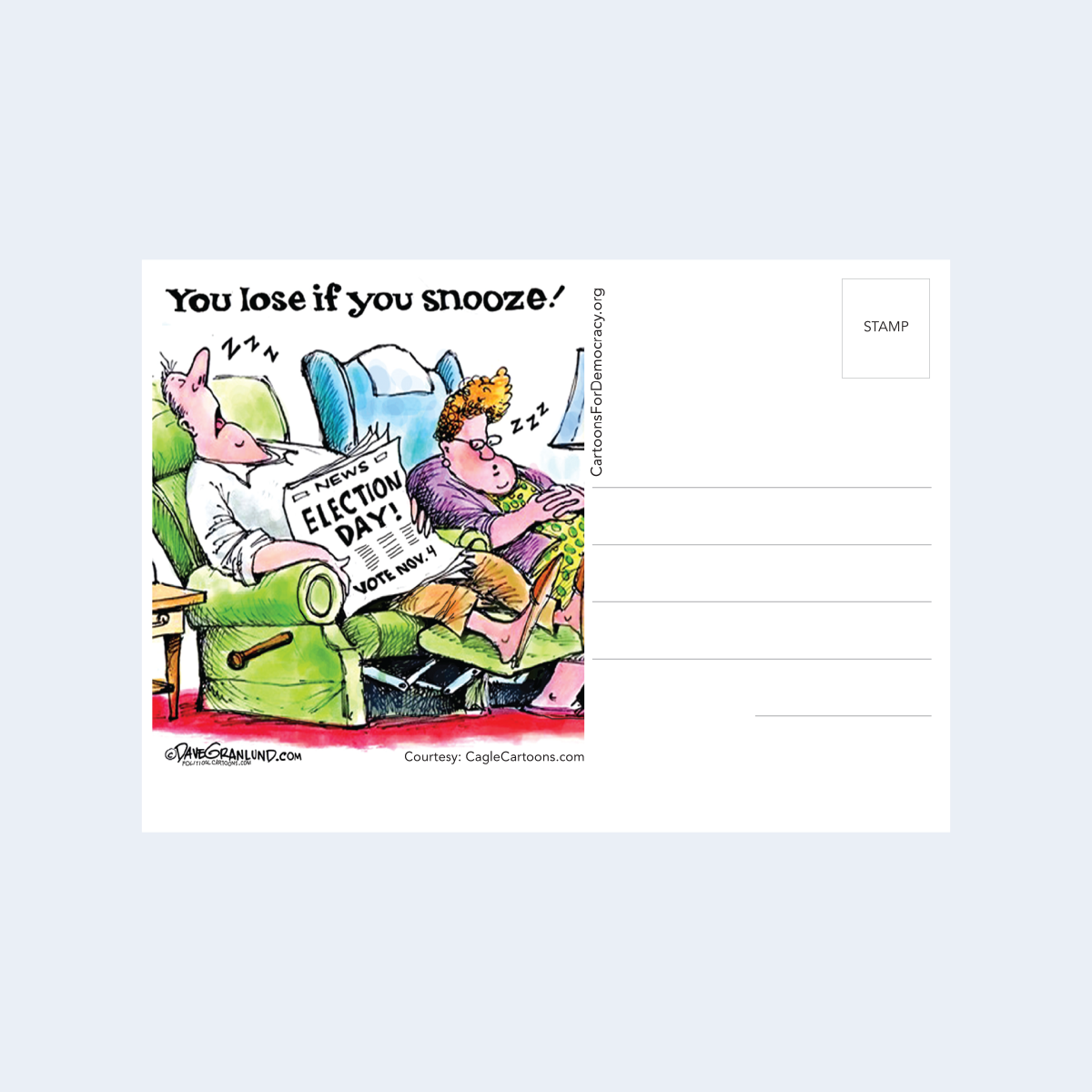 You Lose if You Snooze! Postcard