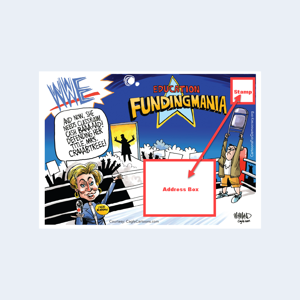 School Funding Mania Postcard