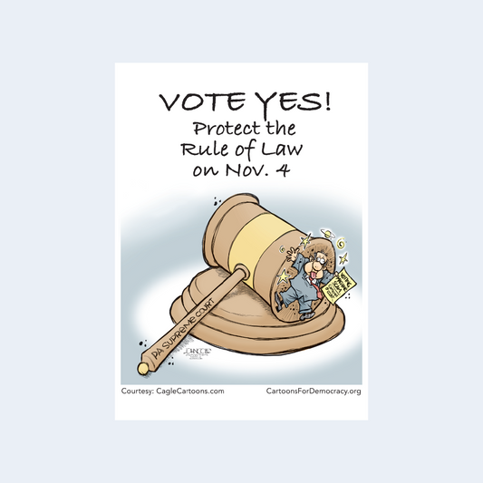 PA Gavel for Rule of Law Vote Yes 11/4 Guerilla Card