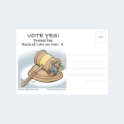 PA Gavel for Rule of Law Vote Yes 11/4 Postcard