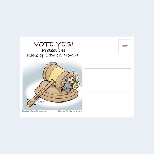 PA Gavel for Rule of Law Vote Yes 11/4 Postcard