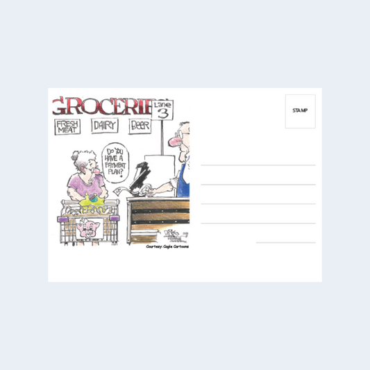 High Cost of Groceries Postcard
