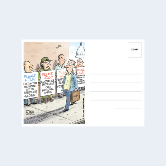 Unemployed People from DOGE Cuts Postcard