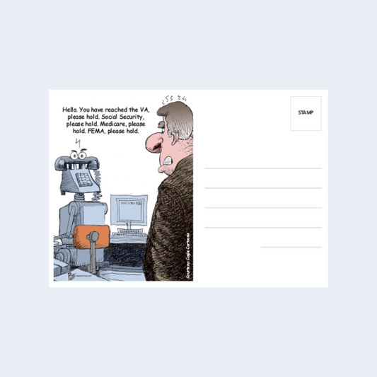 A Robot Takes Calls Postcard